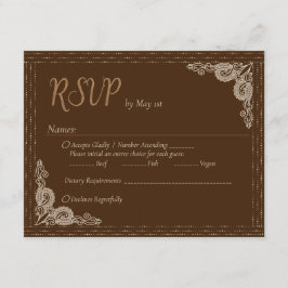 Elegant Classy Bronze RSVP Enclosure Kaart