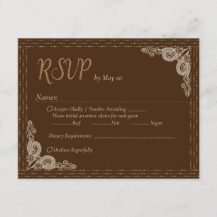 Elegant Classy Bronze  RSVP Enclosure Kaart
