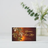Elegant Classy Brown Gold Leaves Bronze Glow Visitekaartje (Staand voorkant)