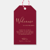 Elegant Classy Burgundy Gold Modern Chic Wedding Cadeaulabel (Voorkant)