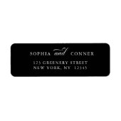 Elegant Classy Calligraphy Retouradres zwart Etiket (Voorkant)