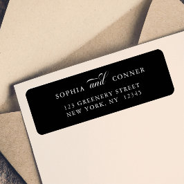 Elegant Classy Calligraphy Retouradres zwart Etiket