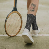 Elegant Classy Charcoal Gray Silver Stars Monogram Sokken