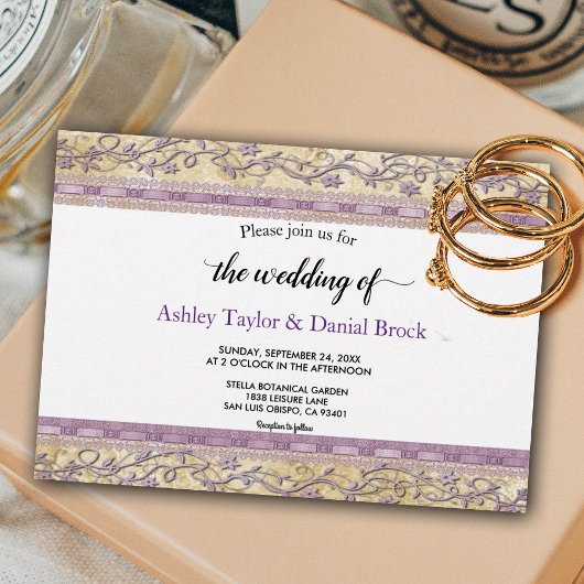 Elegant  Classy Chic Lijst Formele bruiloft Kaart
