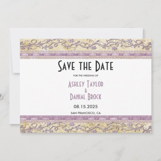 Elegant  Classy Chic Lijst Formele bruiloft Save The Date (Voorkant)