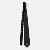 Elegant Classy Custom Monogram Black en Gold Star Stropdas (Achterkant)