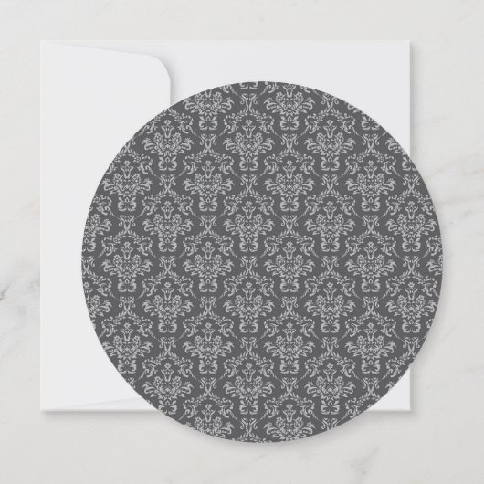 Elegant Classy Damask Classic Formal Round RSVP Kaart (Achterkant)