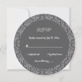 Elegant Classy Damask Classic Formal Round RSVP Kaart (Voorkant)