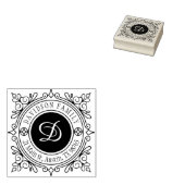Elegant Classy  Deco Monogram Adres Stempel (Gestempeld)