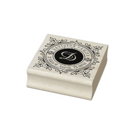 Elegant Classy  Deco Monogram Adres Stempel