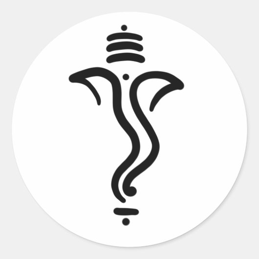 Elegant Classy Eenvoudig Ganesh / Indiase God Stic Ronde Sticker (Voorkant)