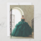 Elegant Classy Emerald Quinceañera 15th Birthday Kaart (Achterkant)