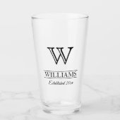 Elegant Classy Family Monogram Naam Glas (Voorkant)