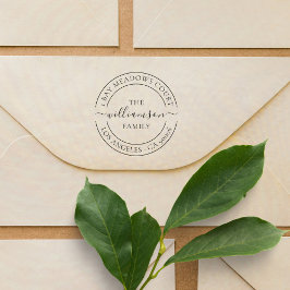 Elegant Classy Family Name Return-adres Zelfinktende Stempel