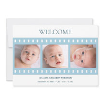 Elegant Classy Filmstrip Baby Boy Foto Blauw geboo