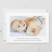 Elegant Classy Filmstrip Baby Boy Foto Blauw geboo Aankondiging (Achterkant)