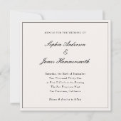 Elegant Classy Formal Black Lijst Script Weddensch Kaart (Voorkant)