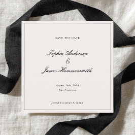 Elegant Classy Formal Black Lijst Script Weddensch Save The Date