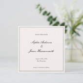 Elegant Classy Formal Black Lijst Script Weddensch Save The Date (Staand voorkant)