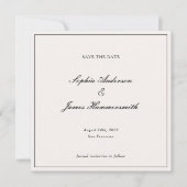 Elegant Classy Formal Black Lijst Script Weddensch Save The Date (Voorkant)