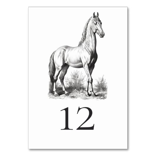 Elegant Classy Formal Horse Equestrian Wedding Kaart (Achterkant)