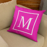 Elegant Classy Fuchsia past monogram aan Buitenkussen<br><div class="desc">Elegant Classy Blue past monogram aan en gooit kussens. Fuchsia is een levendige paarse rode kleur,  genoemd naar de kleur van de bloem van het fuchsia plant,  die zijn naam heeft overgenomen uit de 16e-eeuwse Duitse botanist Leonhart Fuchs. Pas en verpersoonlijk aan door het initiaal te vervangen zoals gewenst.</div>