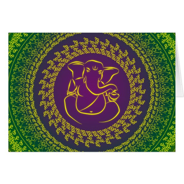 Elegant Classy Ganesh/ Indian God Card (Voorkant Horizontaal)