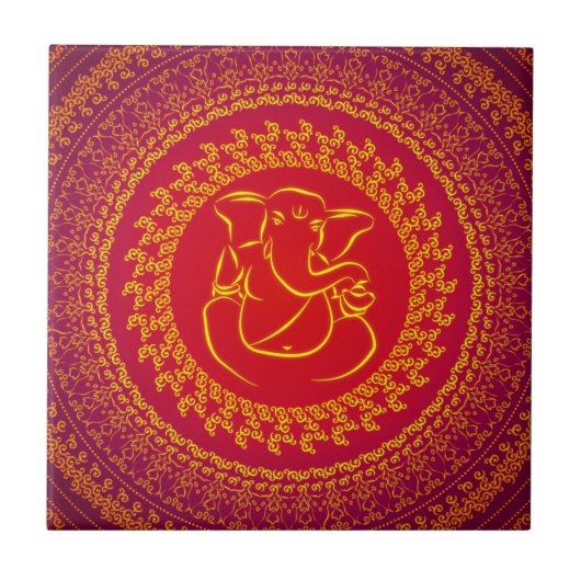 Elegant Classy Ganesh/ Indian God Tile Tegeltje (Voorkant)