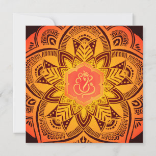 Elegant Classy Ganesh Indian Mandala Wedding Kaart