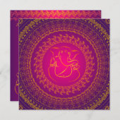 Elegant Classy Ganesh Indian Wedding Invitation Kaart (Voorkant / Achterkant)