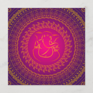 Elegant Classy Ganesh Indian Wedding Invitation Kaart