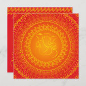 Elegant Classy Ganesh Indian Wedding Invitation Kaart (Voorkant / Achterkant)