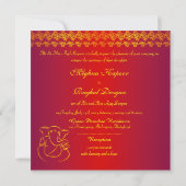 Elegant Classy Ganesh Indian Wedding Invitation Kaart (Achterkant)