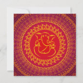 Elegant Classy Ganesh Indian Wedding Invitation Kaart (Voorkant)