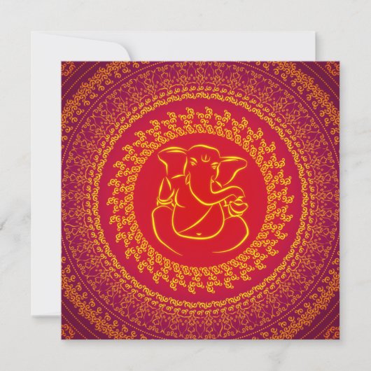 Elegant Classy Ganesh Indian Wedding Invitation Kaart (Voorkant)