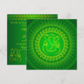 Elegant Classy Ganesh Indian Wedding Invitation Kaart (Voorkant / Achterkant)