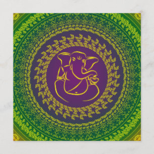 Elegant Classy Ganesh Indian Wedding Invitation Kaart