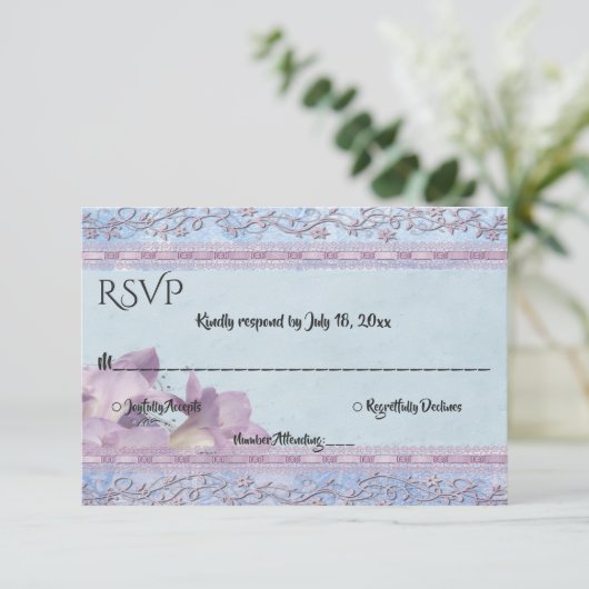 Elegant Classy Glamoureuze Classic Formal Wedding RSVP Kaartje (Staand voorkant)