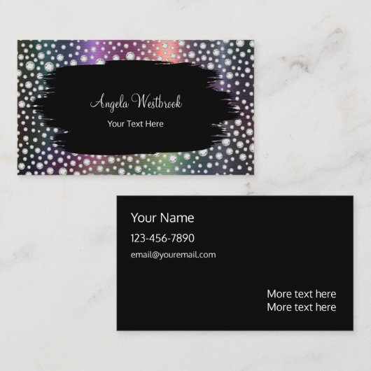 Elegant Classy Glitzy Bling Visitekaartjes (Voorkant / Achterkant)