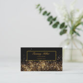 Elegant Classy Gold Black Faux Glitter Visitekaartje (Staand voorkant)