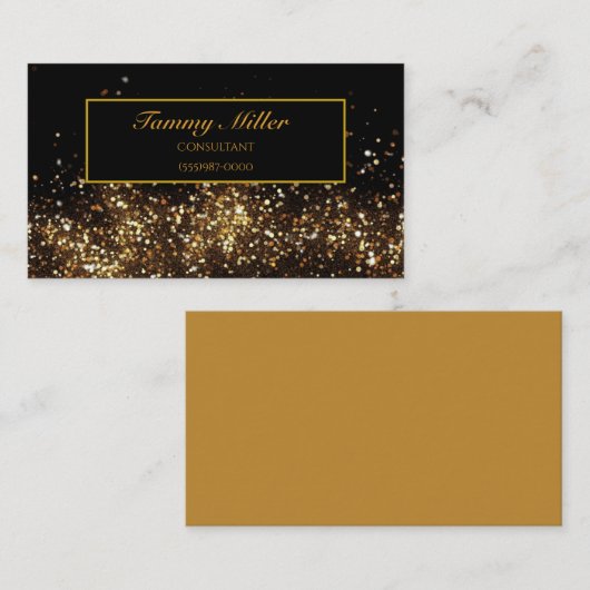 Elegant Classy Gold Black Faux Glitter Visitekaartje (Voorkant / Achterkant)
