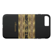 Elegant Classy Gold Black Leopard Floral Case-Mate iPhone Case (Achterkant (Horizontaal))