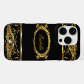 Elegant Classy Gold Black Naam diamantjuweel Case-Mate iPhone Case (Achterkant (horizontaal))