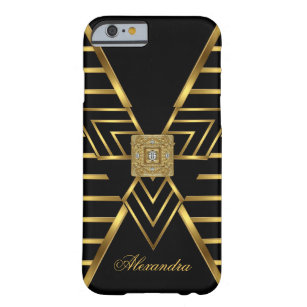 Elegant Classy Gold Black Stripe Art Deco Barely There iPhone 6 Hoesje