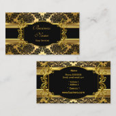 Elegant Classy Gold Damask Floral Profile Visitekaartje (Voorkant / Achterkant)