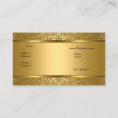Elegant Classy Gold Damask in reliëf Visitekaartje (Achterkant)