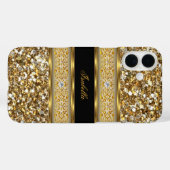 Elegant Classy Gold Diamond Glitter Case-Mate iPhone Case (Achterkant (horizontaal))