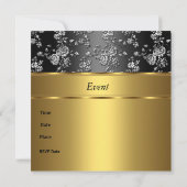 Elegant Classy Gold Embossed Floral 2 Kaart (Achterkant)