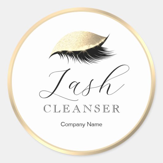 Elegant Classy Gold Eyelash Cleanser Product Label (Voorkant)