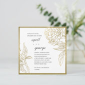 ELEGANT CLASSY GOLD FOIL FLORAL VERLOVING INVITE BEDANKKAART (Staand voorkant)